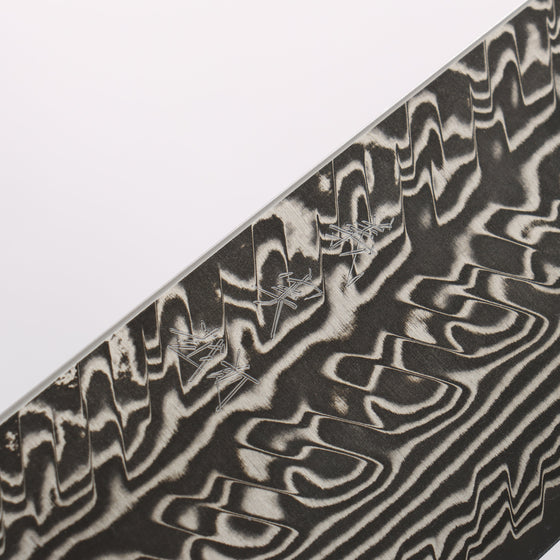 Yoshimi Kato SG2 Black Damascus Bunka 170mm Stabilized Birch with Black Resin Handle - Seisuke Knife