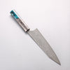Yoshimi Kato SG2 Black Damascus Kiritsuke Gyuto 210mm Black Stabilized Wood and Blue Resin Handle - Seisuke Knife - Slide 2