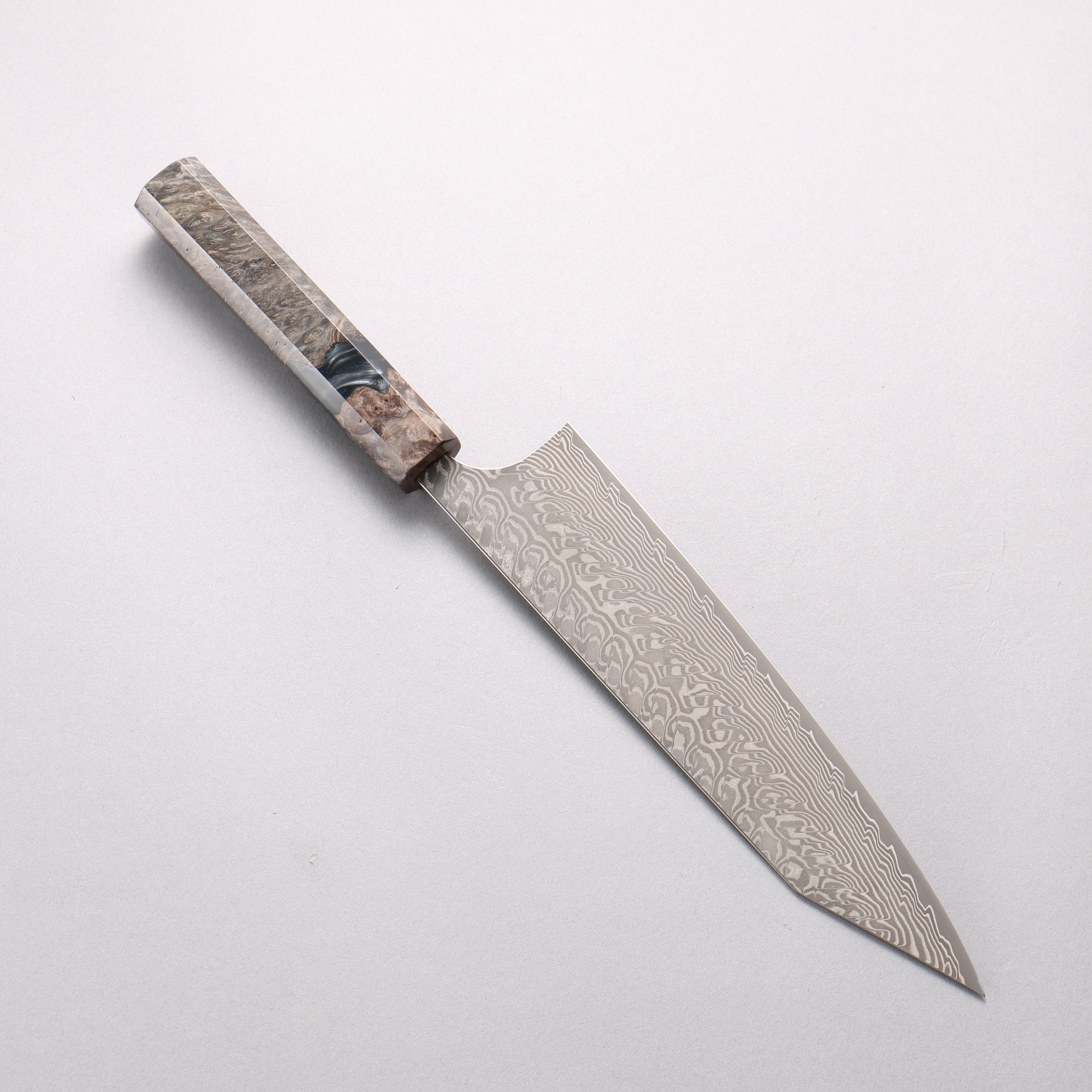 Yoshimi Kato SG2 Black Damascus Kiritsuke Gyuto 210mm Stabilized Birch with Black Resin Handle - Seisuke Knife