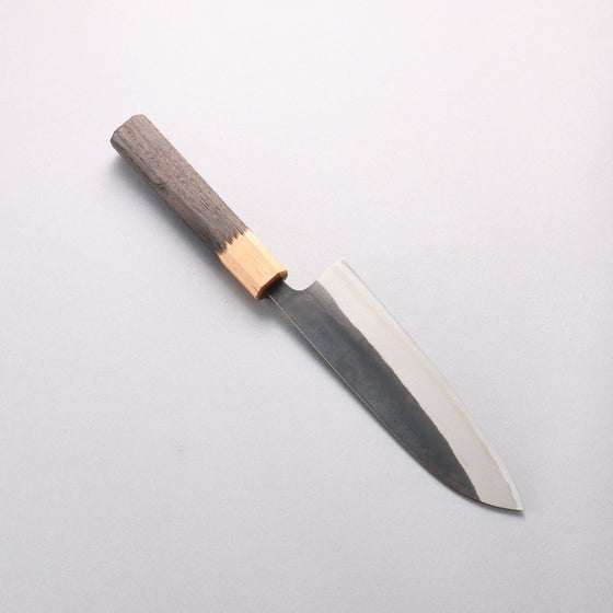 Seisuke Blue Steel No.2 Black Finished Santoku 170mm Burnt Chestnut (ferrule: Cherry Wood) Handle - Seisuke Knife