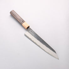  Seisuke Blue Steel No.2 Black Finished Kiritsuke Gyuto 210mm Burnt Chestnut (ferrule: Cherry Wood) Handle - Seisuke Knife