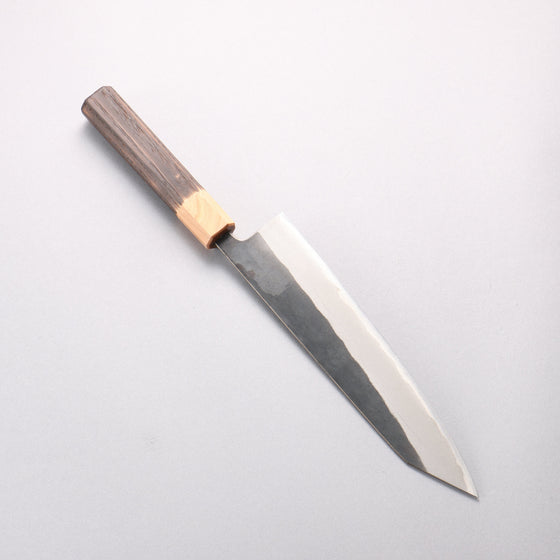 Seisuke Blue Steel No.2 Black Finished Kiritsuke Gyuto 210mm Burnt Chestnut (ferrule: Cherry Wood) Handle - Seisuke Knife