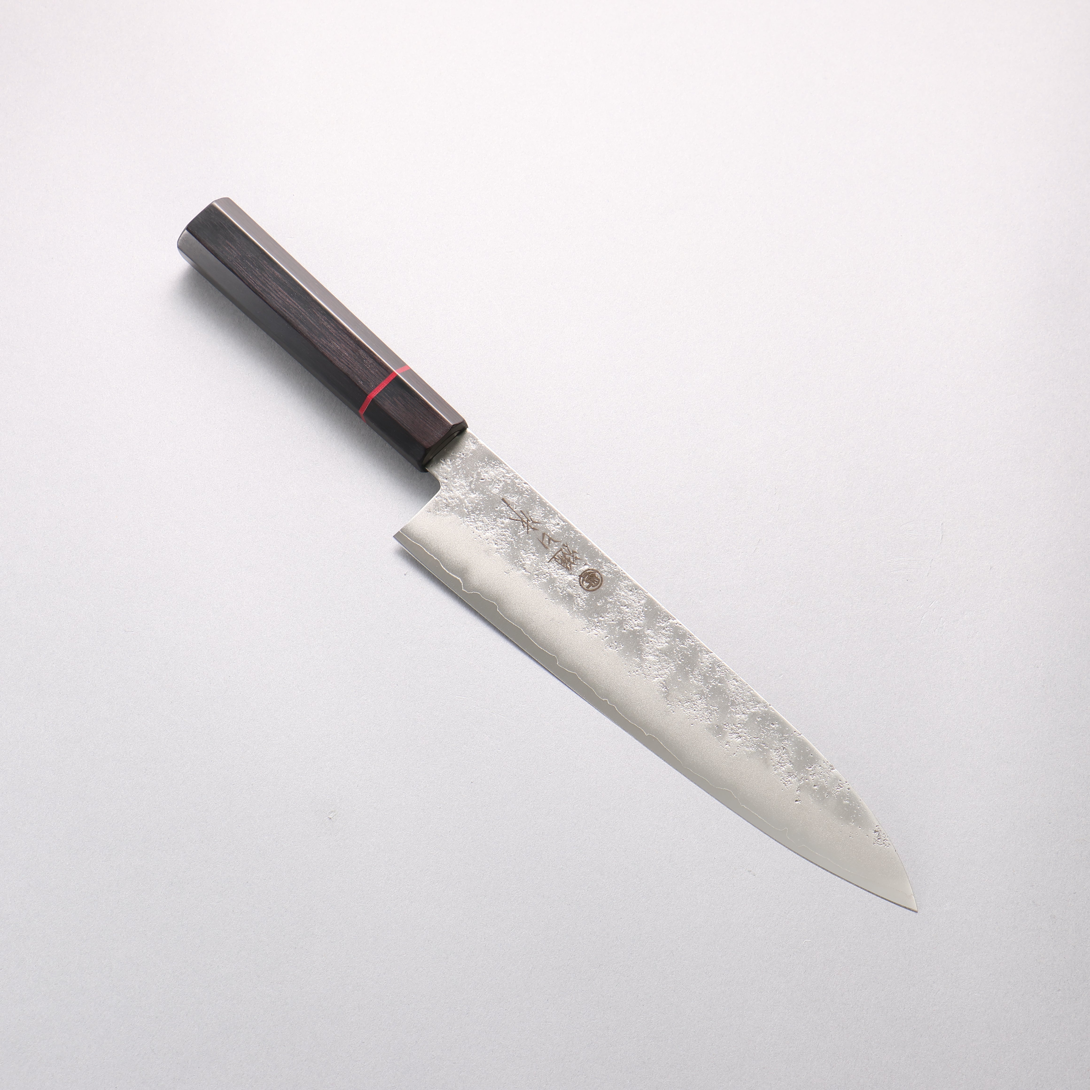 Higuchi Silver Steel No.3 Nashiji Gyuto 210mm Black Pakkawood Handle - Seisuke Knife