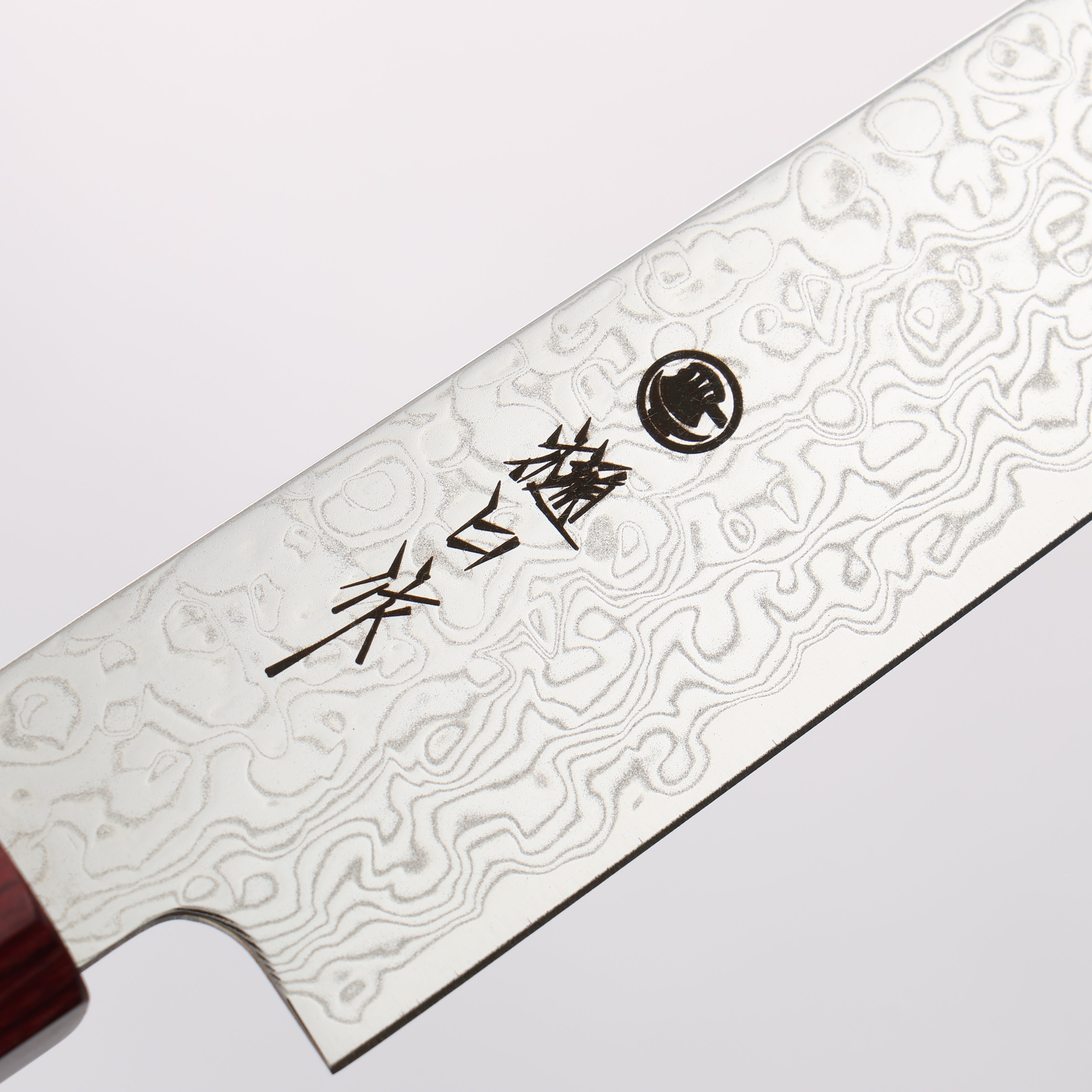 Higuchi SG2 Damascus Migaki Finished Kiritsuke Petty-Utility 150mm Red Pakka wood Handle - Seisuke Knife