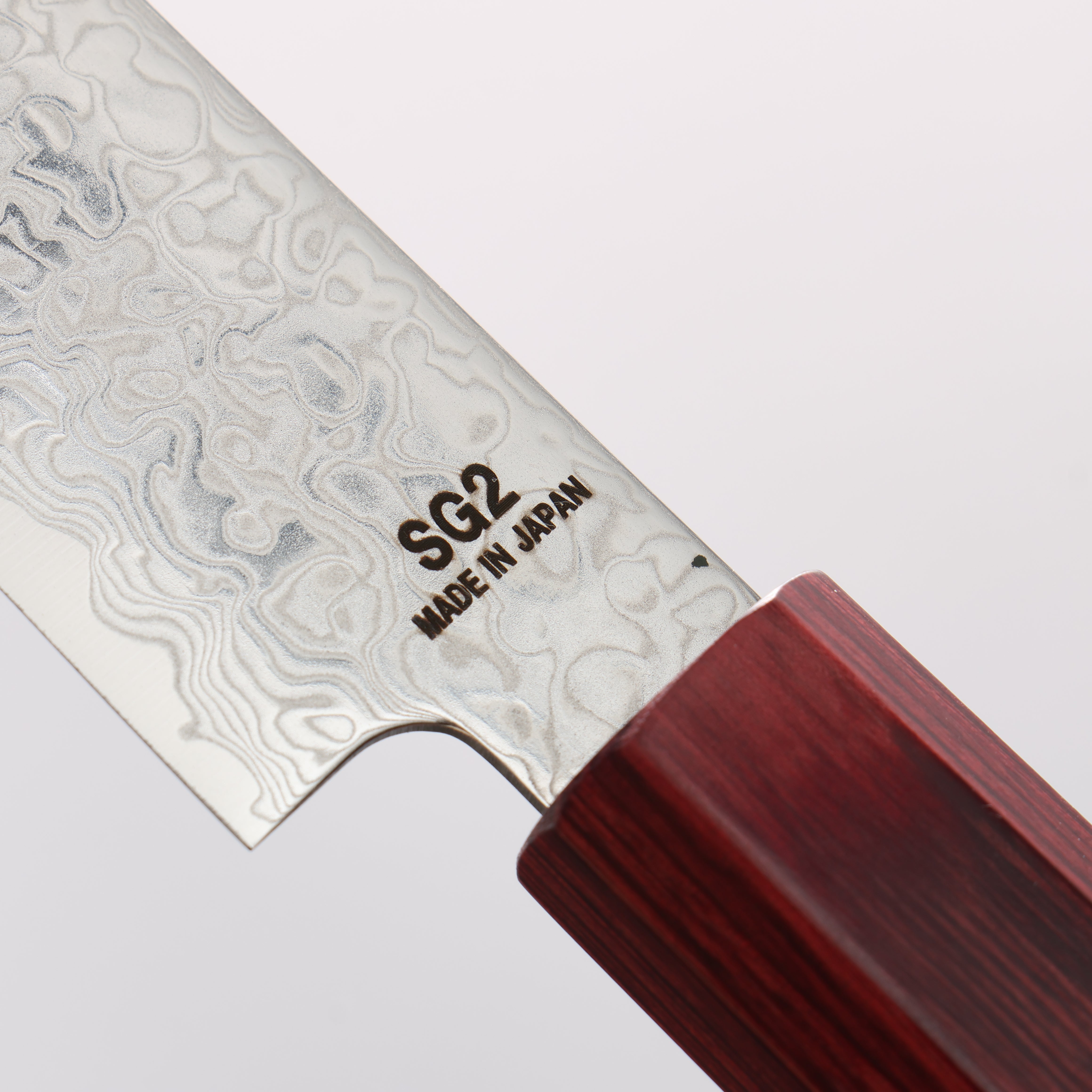 Higuchi SG2 Damascus Migaki Finished Kiritsuke Petty-Utility 150mm Red Pakka wood Handle - Seisuke Knife