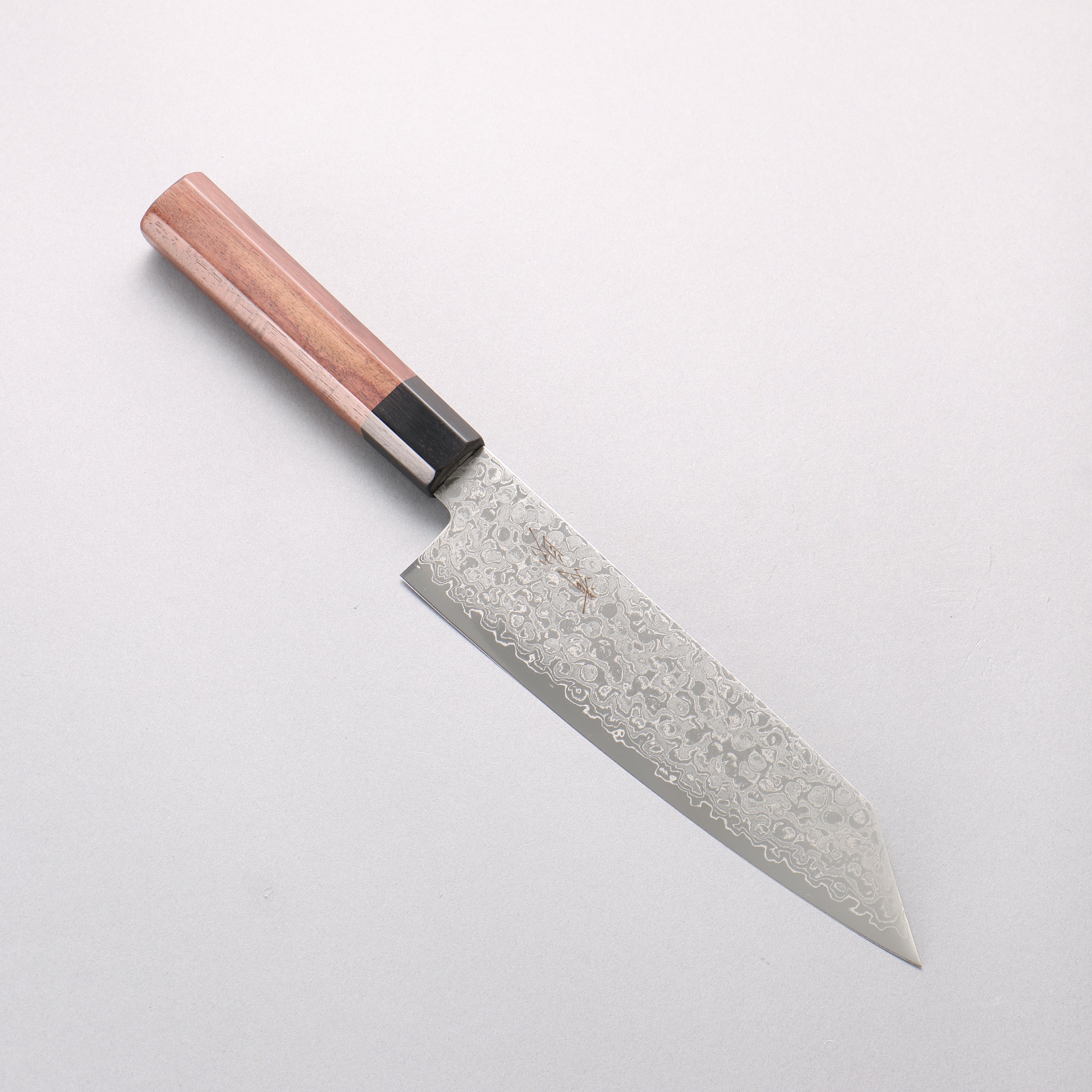 Seisuke VG10 Damascus Migaki Kiritsuke Santoku 180mm Rosewood & Black Pakkawood Handle - Seisuke Knife