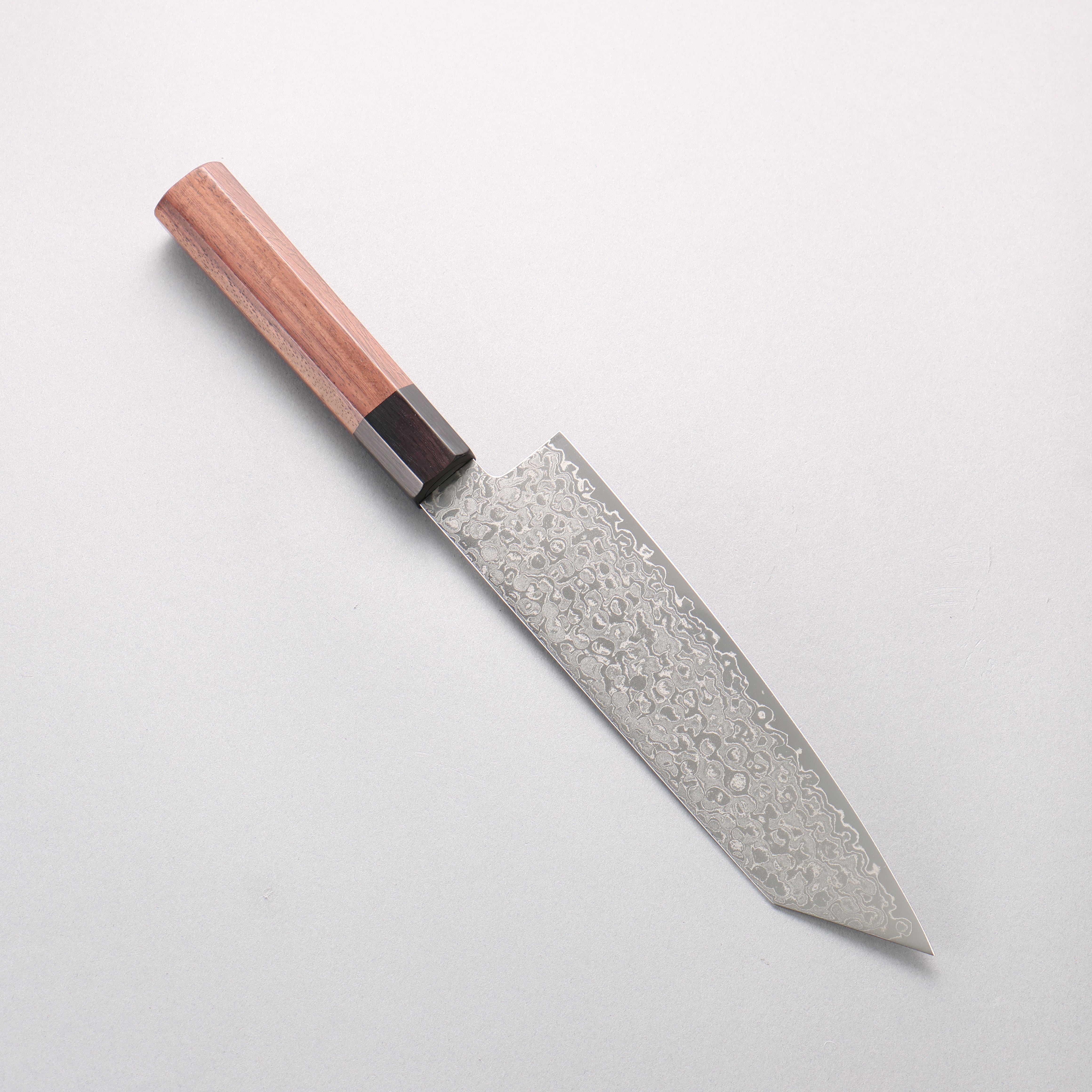 Seisuke VG10 Damascus Migaki Kiritsuke Santoku 180mm Rosewood & Black Pakkawood Handle - Seisuke Knife