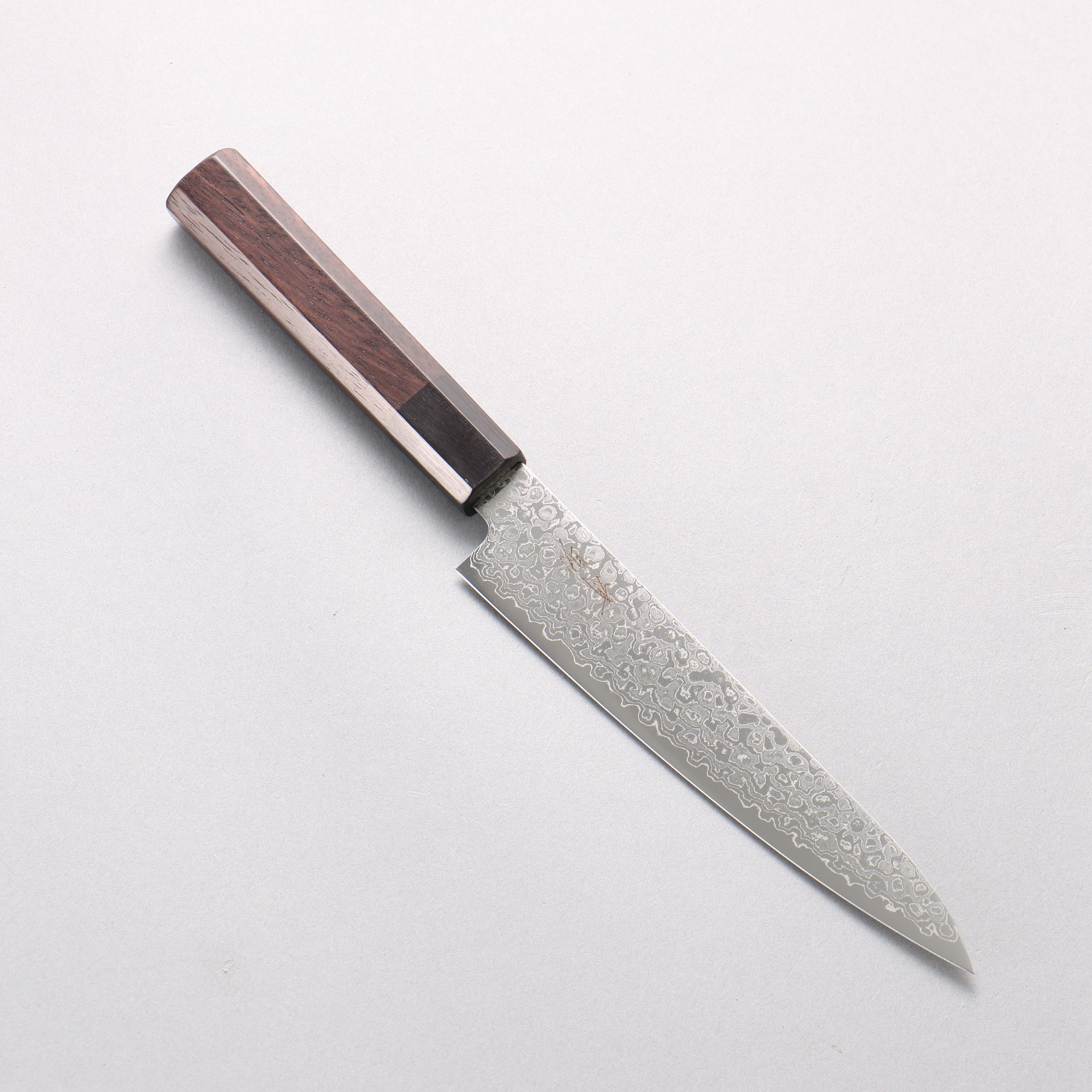 Seisuke VG10 Damascus Migaki Petty-Utility 150mm Shitan & Black Pakkawood Handle - Seisuke Knife