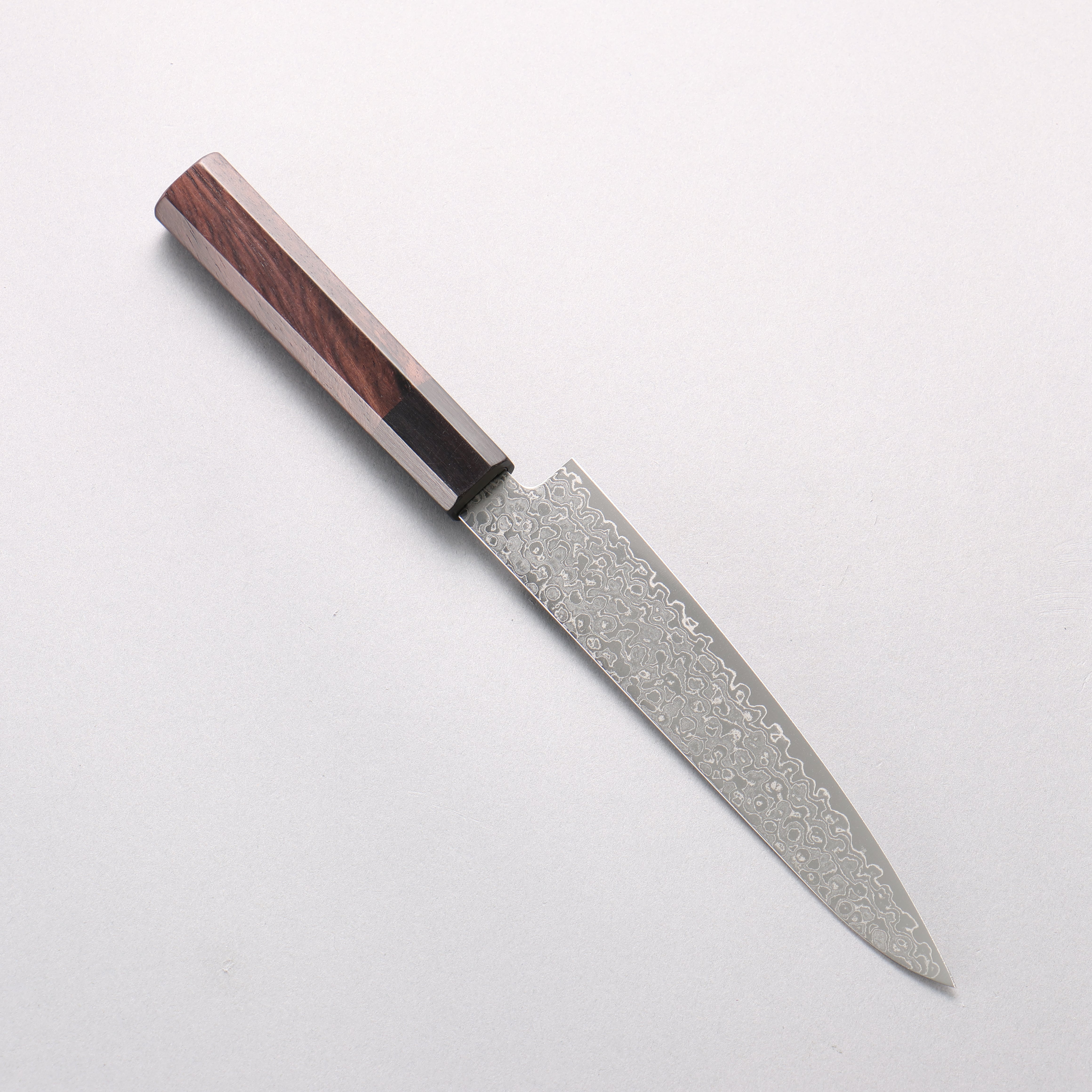 Seisuke VG10 Damascus Migaki Petty-Utility 150mm Shitan & Black Pakkawood Handle - Seisuke Knife