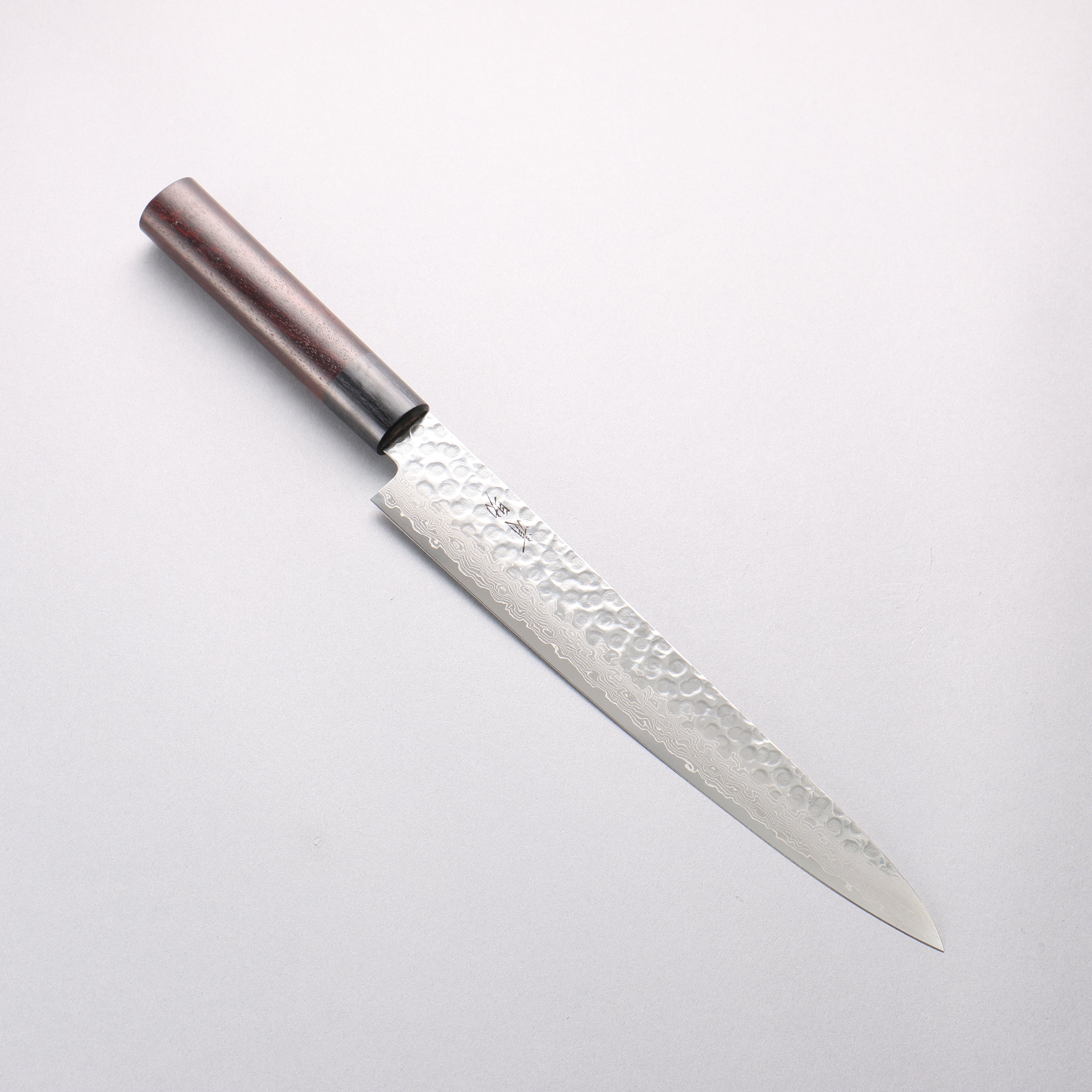 Seisuke Sumi VG10 Hammered Damascus Sujihiki 240mm Rosewood (Ferrule: Black Pakka Wood) Handle - Seisuke Knife