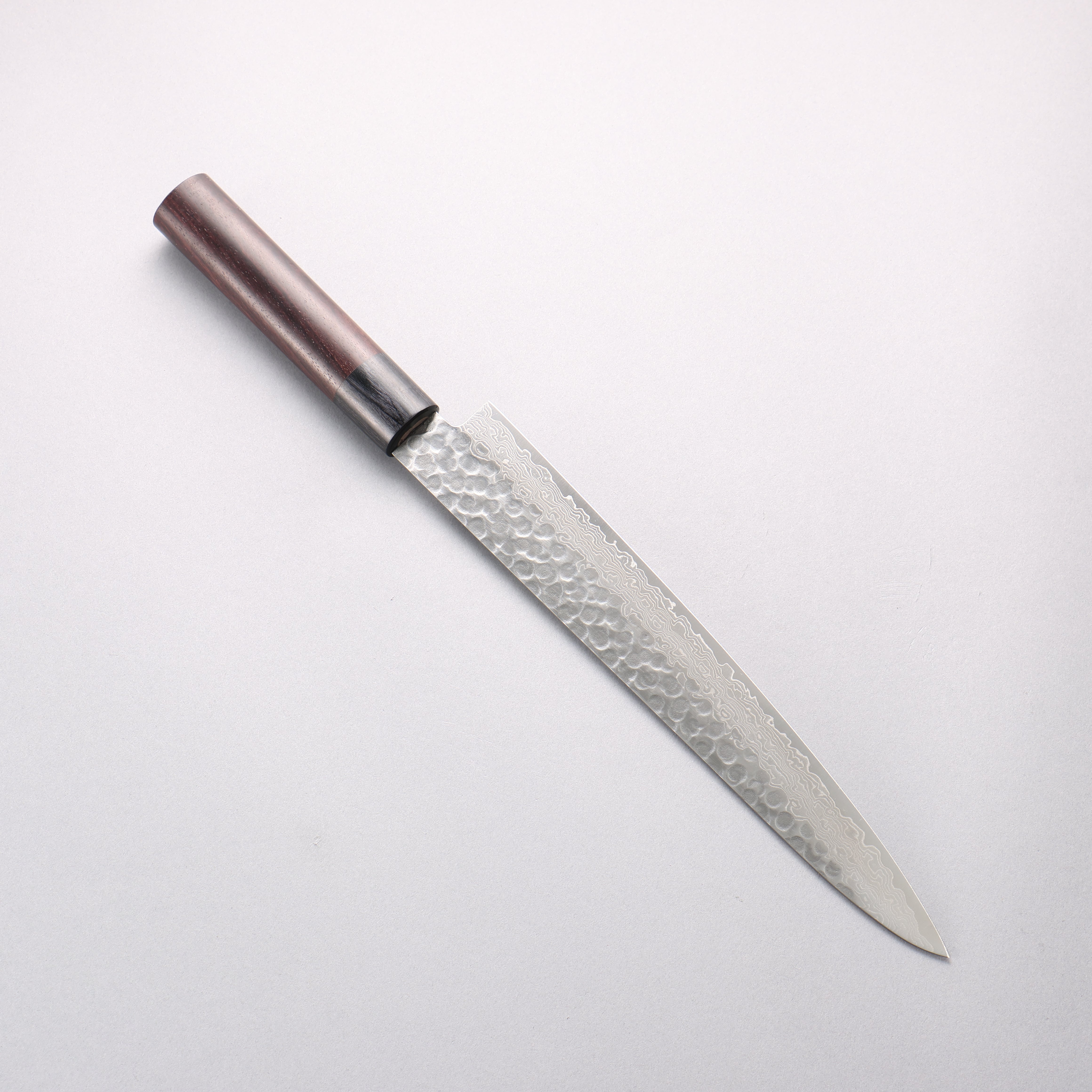 Seisuke Sumi VG10 Hammered Damascus Sujihiki 240mm Rosewood (Ferrule: Black Pakka Wood) Handle - Seisuke Knife