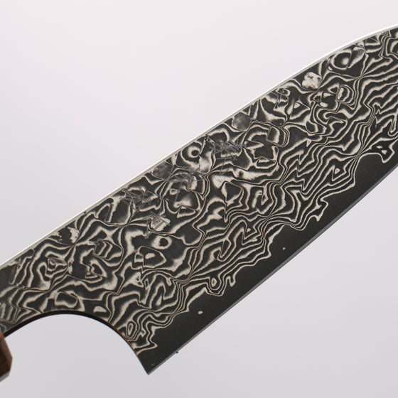 Yoshimi Kato VG10 Black Damascus Petty-Utility 80mm Olive Tree and Black Resin Handle - Seisuke Knife