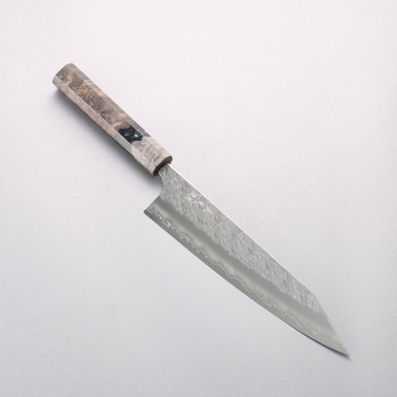 Yoshimi Kato Hyo SG2 Hammered Kiritsuke Gyuto 210mm Stabilized Birch with Black Resin Handle - Seisuke Knife