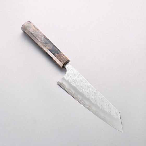 Yoshimi Kato Hyo SG2 Hammered Bunka 170mm Stabilized Birch with Black Resin Handle - Seisuke Knife