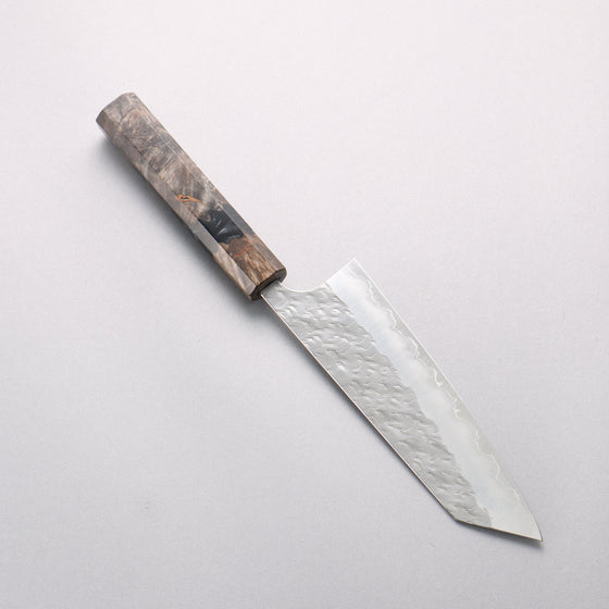 Yoshimi Kato Hyo SG2 Hammered Bunka 170mm Stabilized Birch with Black Resin Handle - Seisuke Knife