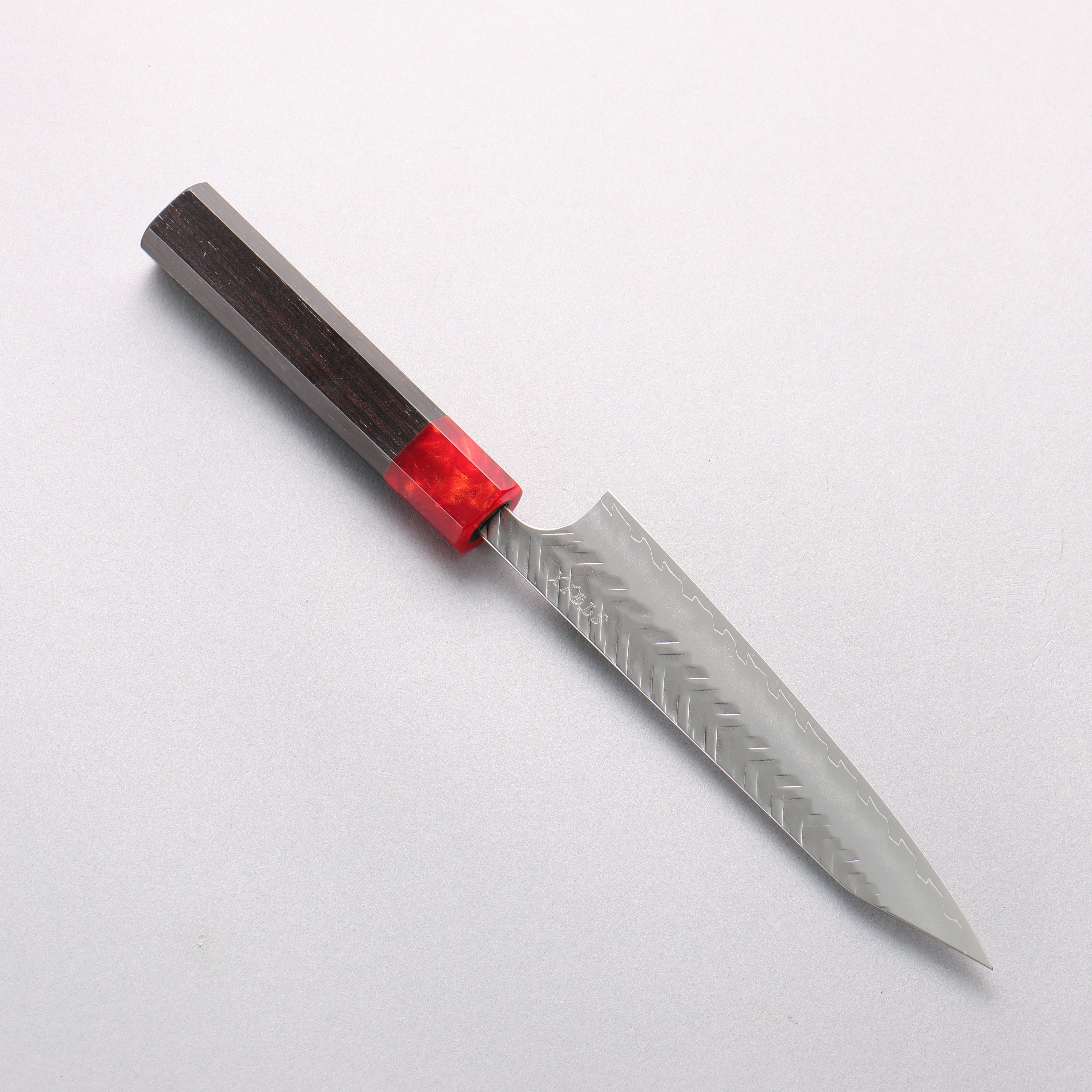 Yoshimi Kato SPG STRIX Hammered (V) Kiritsuke Petty-Utility 150mm Ebony (ferrule: Red Resin) Handle - Seisuke Knife