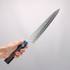 Yoshimi Kato Hyo SG2 Hammered Sujihiki 270mm Ebony (ferrule: Blue Marble Resin) Handle - Seisuke Knife - Slide 4