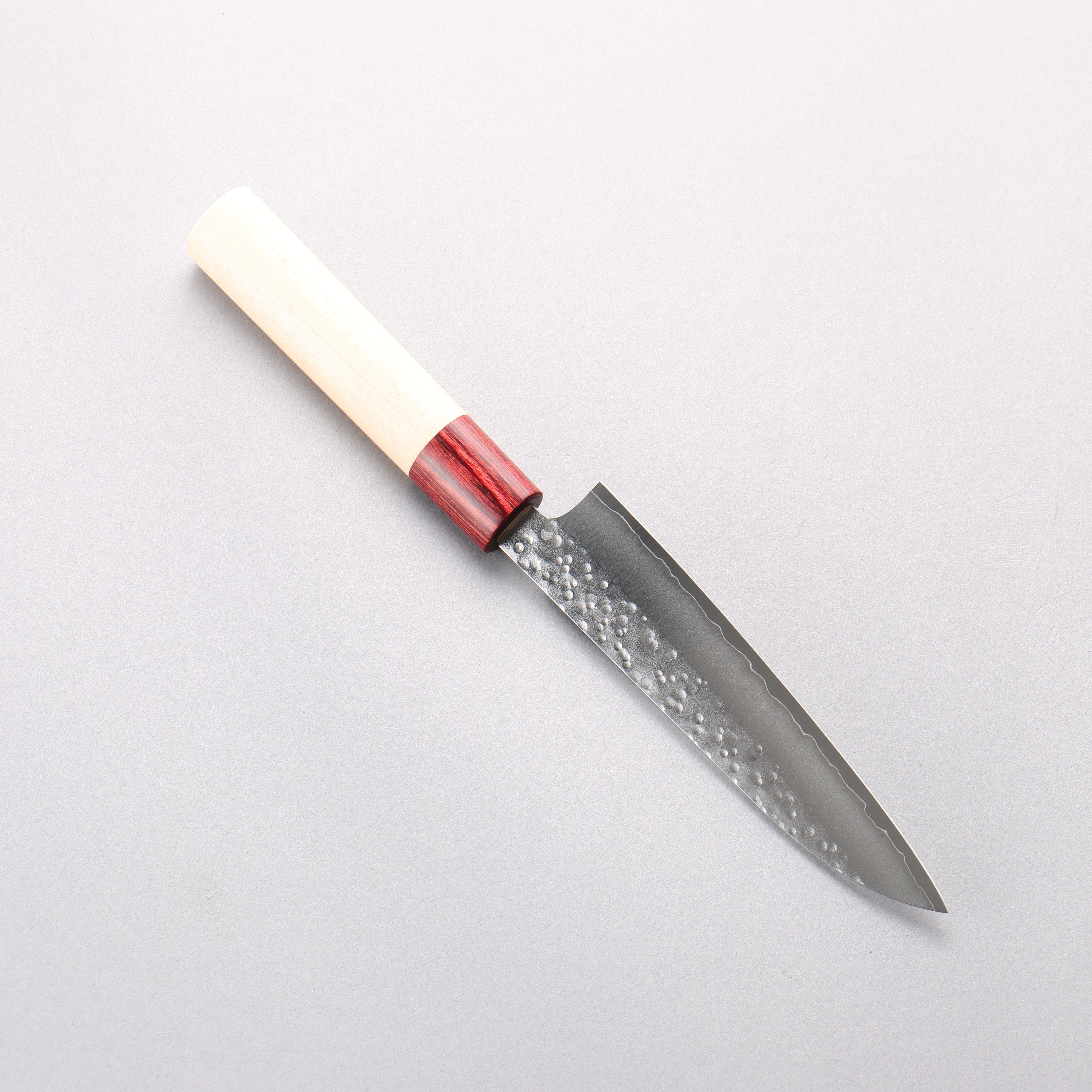 Makoto Kurosaki VG10 Hammered Petty-Utility 135mm Magnolia & Red Pakkawood Handle - Seisuke Knife