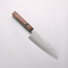  Makoto Kurosaki VG10w Damascus Santoku 165mm Ebony Wood (With Black Turquoise Ring) Handle - Seisuke Knife