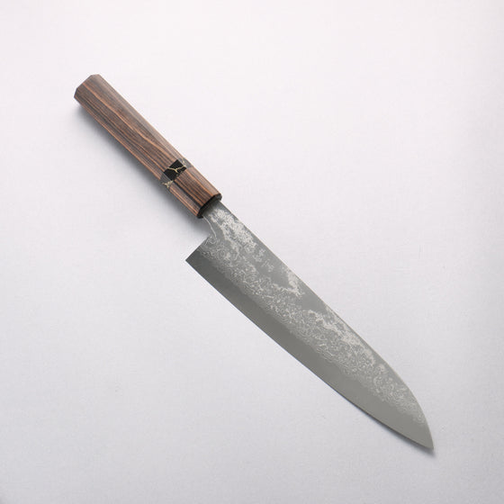 Makoto Kurosaki VG10w Damascus Gyuto 210mm Ebony Wood (With Black Turquoise Ring) Handle - Seisuke Knife