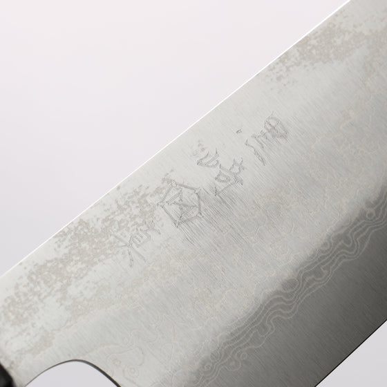 Makoto Kurosaki VG10w Damascus Gyuto 210mm Ebony Wood (With Black Turquoise Ring) Handle - Seisuke Knife
