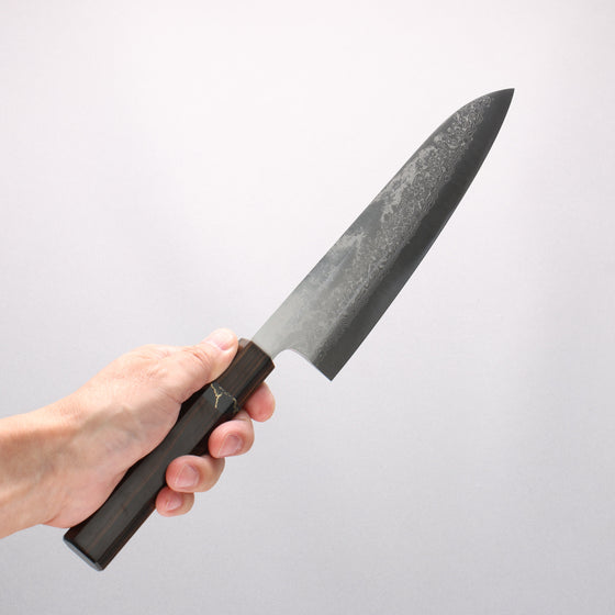 Makoto Kurosaki VG10w Damascus Gyuto 210mm Ebony Wood (With Black Turquoise Ring) Handle - Seisuke Knife