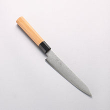  Seisuke VG10 Damascus Kiritsuke Petty-Utility 120mm Teak (ferrule: Black Plastic) Handle - Seisuke Knife
