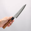 Seisuke VG10 Damascus Kiritsuke Petty-Utility 120mm Teak (ferrule: Black Plastic) Handle - Seisuke Knife - Slide 4