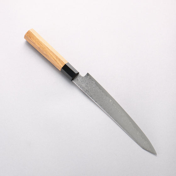Seisuke VG10 Damascus Kiritsuke Petty-Utility 180mm Teak (ferrule: Black Plastic) Handle - Seisuke Knife