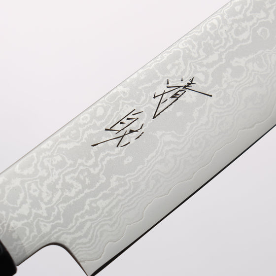 Seisuke VG10 Damascus Kiritsuke Petty-Utility 180mm Teak (ferrule: Black Plastic) Handle - Seisuke Knife