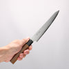 Seisuke VG10 Damascus Kiritsuke Petty-Utility 180mm Teak (ferrule: Black Plastic) Handle - Seisuke Knife - Slide 4