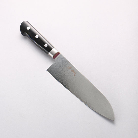Seisuke VG10 33 Layer Damascus Santoku 180mm Black Micarta Handle - Seisuke Knife