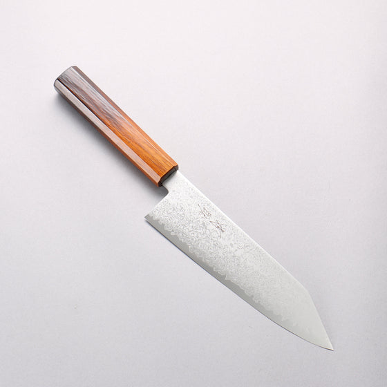 Seisuke VG10 Damascus Kiritsuke Santoku 180mm Burnt Wood Lacquered Handle - Seisuke Knife