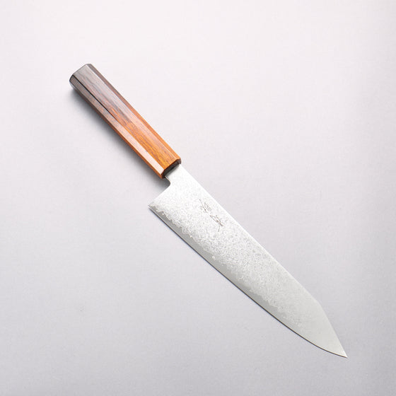 Seisuke VG10 Damascus Kiritsuke Gyuto 210mm Burnt Wood Lacquered Handle - Seisuke Knife