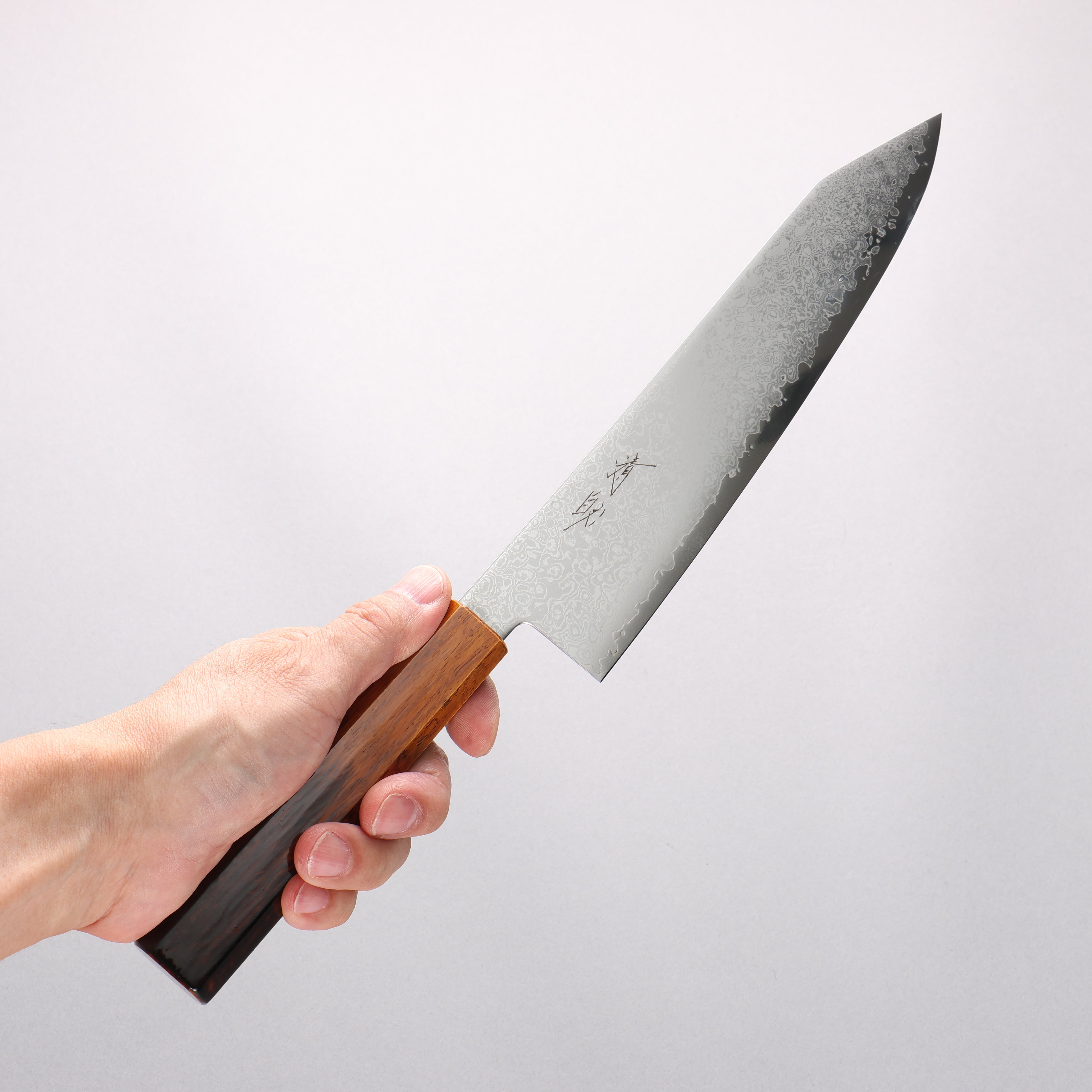Seisuke VG10 Damascus Kiritsuke Gyuto 210mm Burnt Wood Lacquered Handle - Seisuke Knife