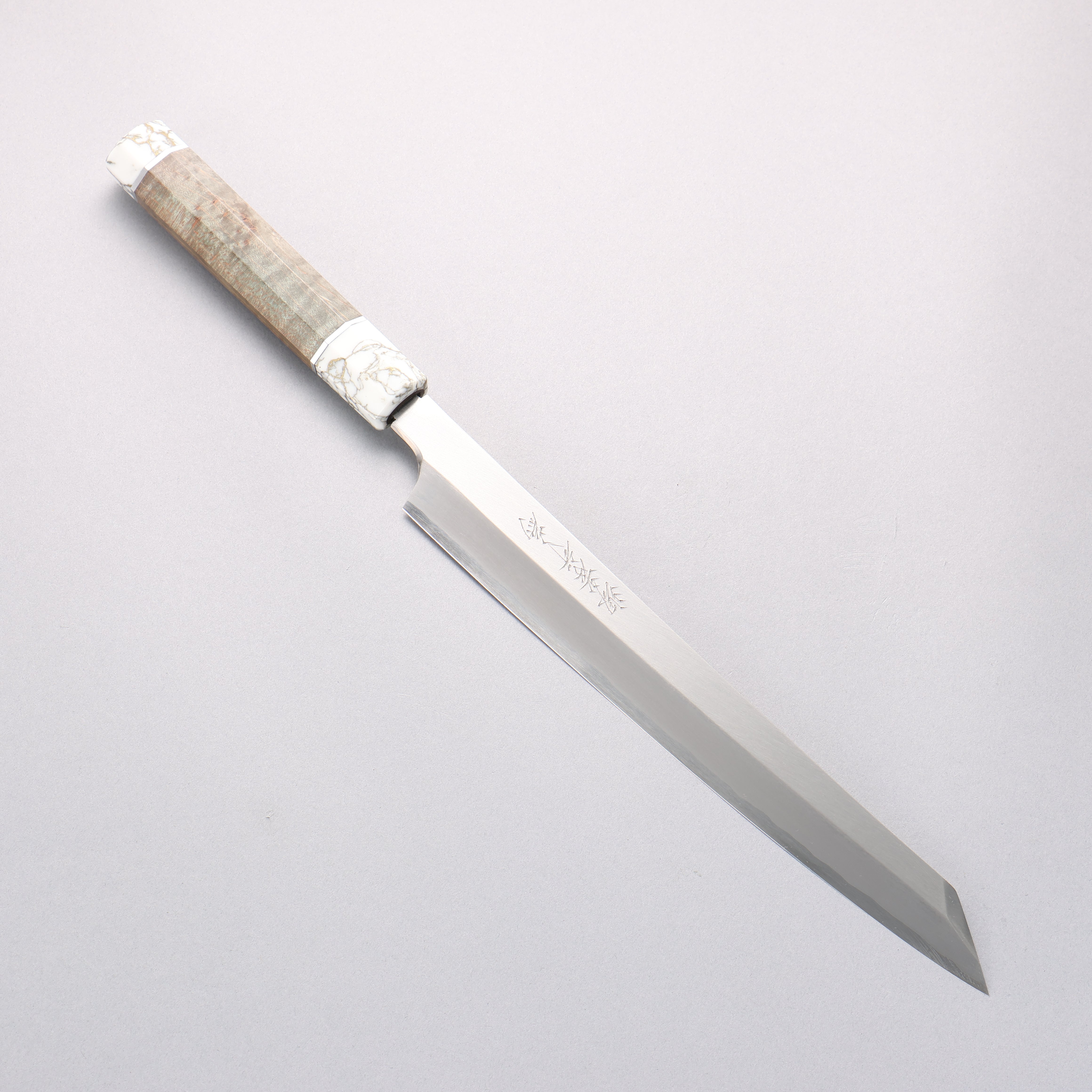 Sakai Takayuki Chef Series Hien Silver Steel No.3 Kiritsuke Yanagiba 270mm Stabilized wood (White Ferrule and End Cap) Handle with Sheath - Seisuke Knife