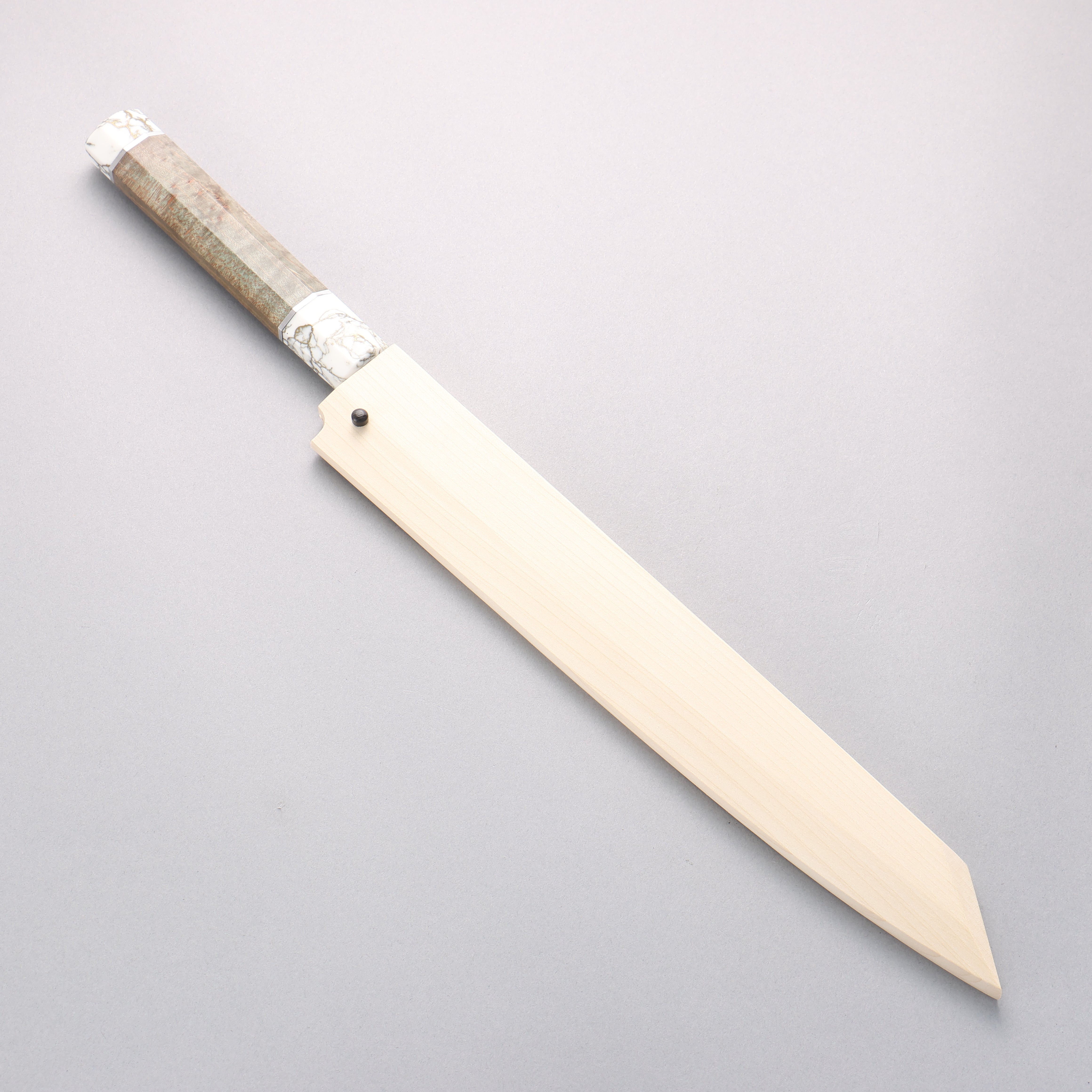 Sakai Takayuki Chef Series Hien Silver Steel No.3 Kiritsuke Yanagiba 270mm Stabilized wood (White Ferrule and End Cap) Handle with Sheath - Seisuke Knife