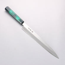  Sakai Takayuki Nanairo INOX Molybdenum Yanagiba 270mm with Green Tortoiseshell ABS Resin Handle - Seisuke Knife
