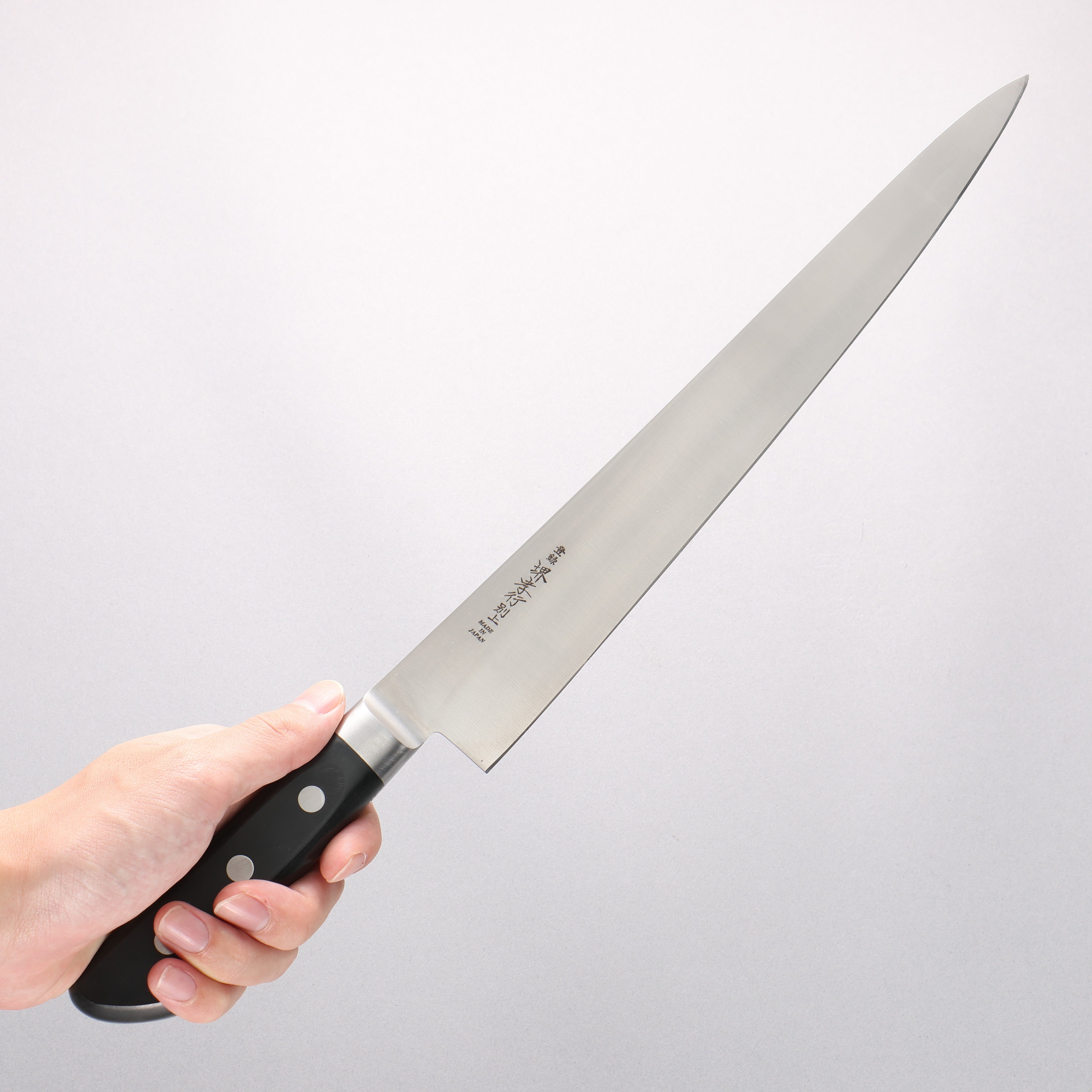 Sakai Takayuki [Left Handed] Japanese Steel Sujihiki 300mm Black Pakka wood Handle - Seisuke Knife