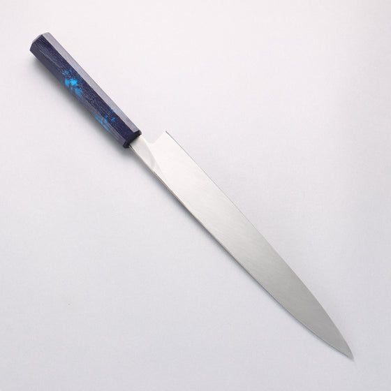 Sakai Takayuki Nanairo INOX Molybdenum Yanagiba 270mm with Blue Tortoiseshell ABS Resin Handle - Seisuke Knife