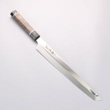  Sakai Takayuki Ginryu Honyaki Swedish Steel Mirrored Finish Sakimaru Yanagiba 300mm Stabilized wood Handle with Sheath - Seisuke Knife