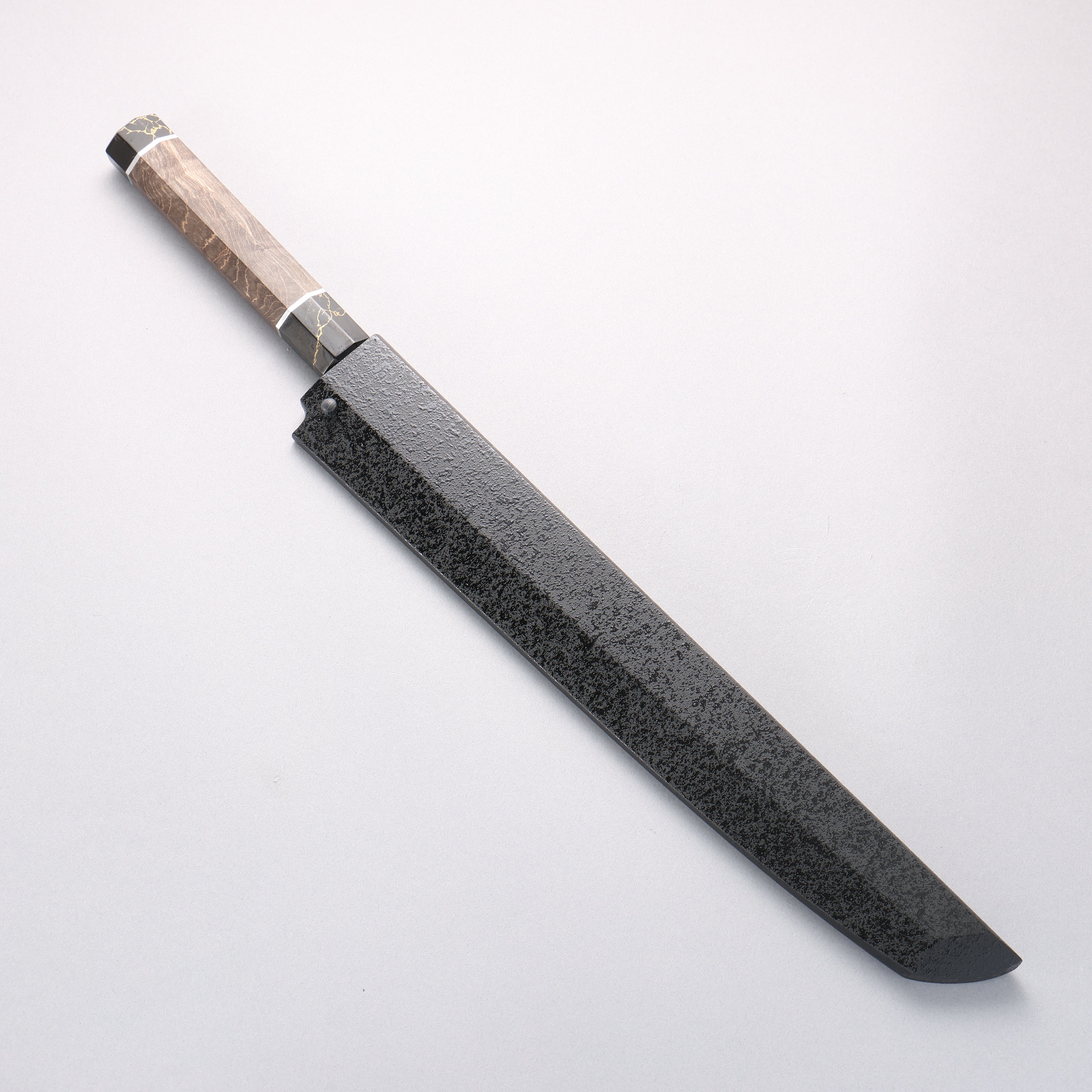 Sakai Takayuki Ginryu Honyaki Swedish Steel Mirrored Finish Sakimaru Yanagiba 300mm Stabilized wood Handle with Sheath - Seisuke Knife