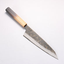  Sakai Takayuki Homura Guren Blue Steel No.2 Kurouchi Hammered Gyuto 225mm with Burnt Oak Handle - Seisuke Knife
