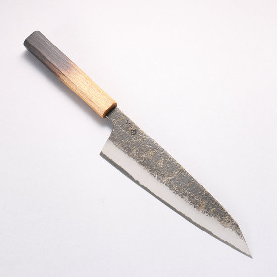 Sakai Takayuki Homura Guren Blue Steel No.2 Kurouchi Hammered Gyuto 225mm with Burnt Oak Handle - Seisuke Knife
