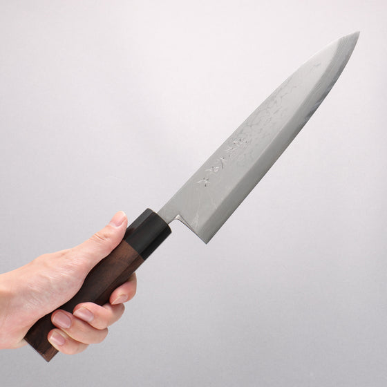 Hideo Kitaoka White Steel No.2 Damascus Mioroshi Deba240mm Shitan Handle - Seisuke Knife