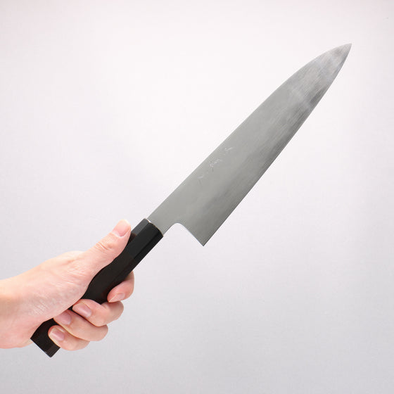 Jikko Honyaki White Steel No.3 Kasumitogi Gyuto 240mm Ebony Wood Handle - Seisuke Knife