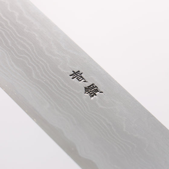 Jikko Blue Steel Damascus Kiritsuke Sujihiki 300mm Ebony with Double Ring Handle - Seisuke Knife