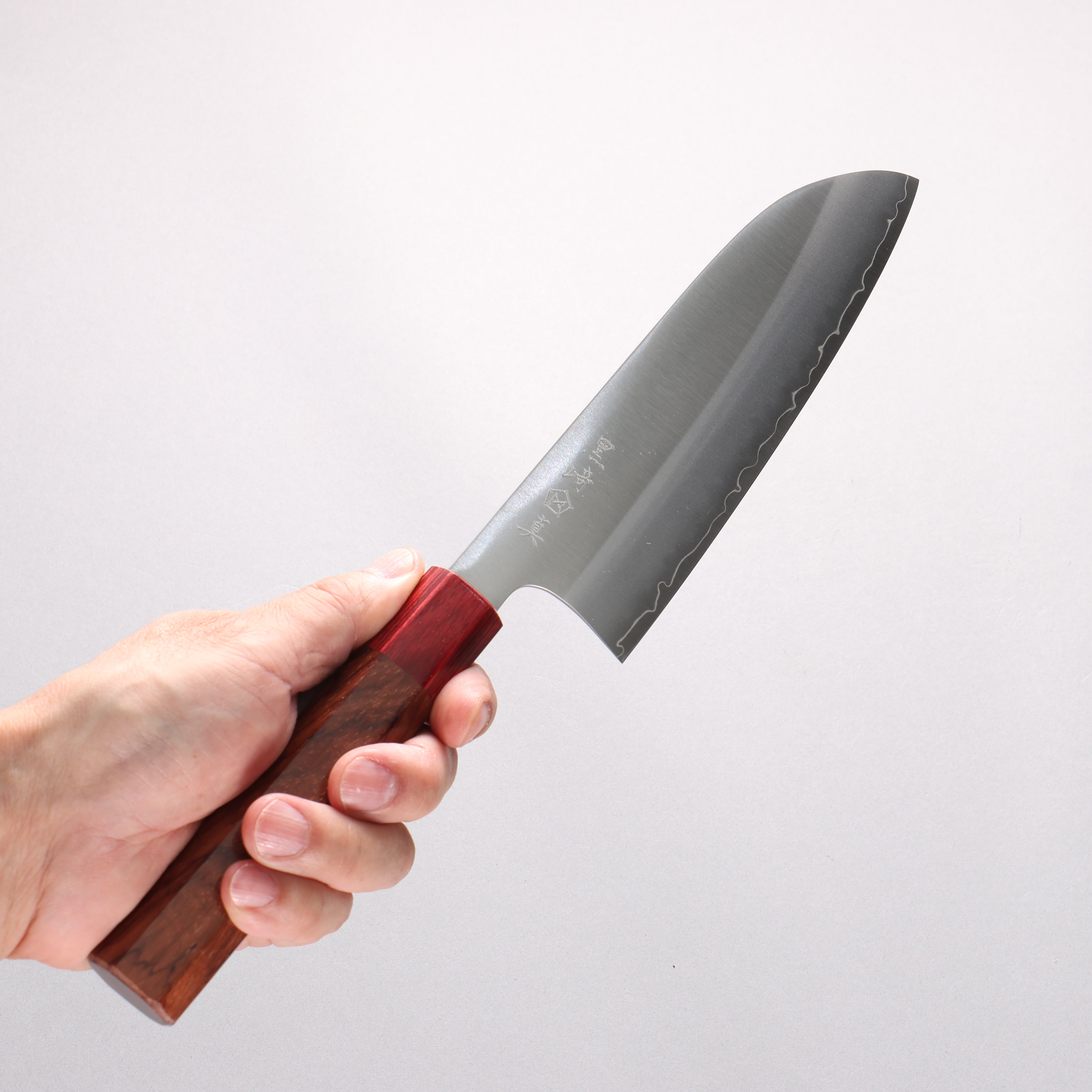 Makoto Kurosaki SG2 Santoku 165mm Shitan & Red Pakkawood Handle - Seisuke Knife