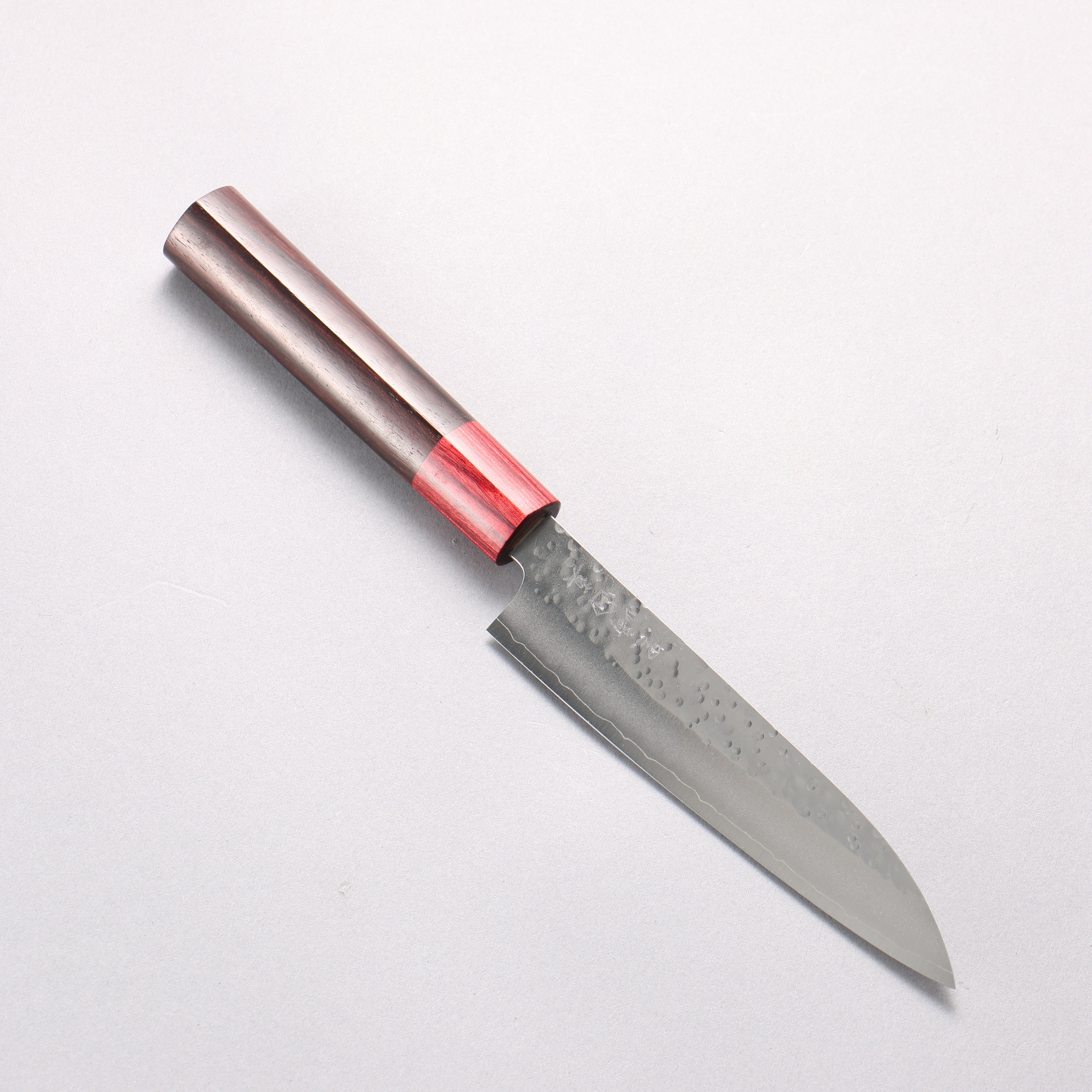 Makoto Kurosaki SG2 Maru Hammered Petty-Utility 135mm Shitan & Red Pakkawood Handle - Seisuke Knife