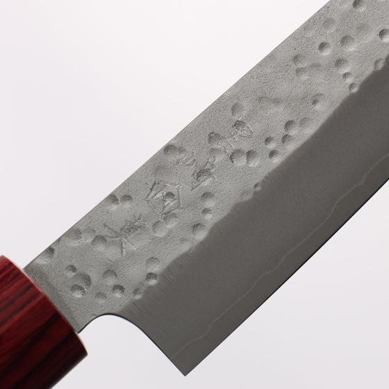 Makoto Kurosaki SG2 Hammered(Maru) Petty-Utility 135mm Rosewood (ferrule: Red Pakka wood) Handle - Seisuke Knife